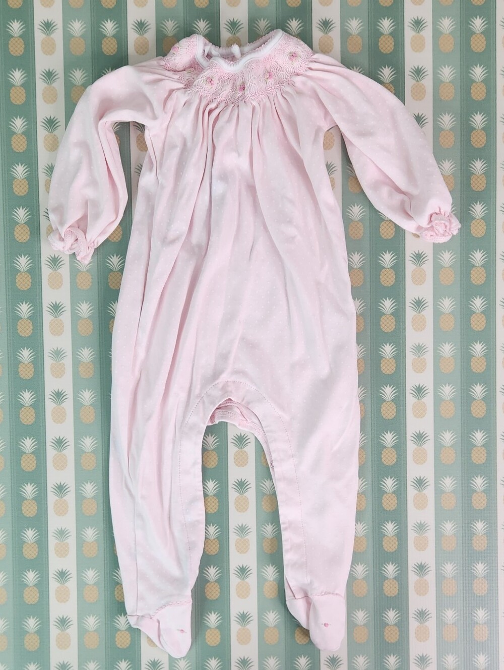 Magnolia Baby Classic Pink Smocked One-Piece Pajama for Kids